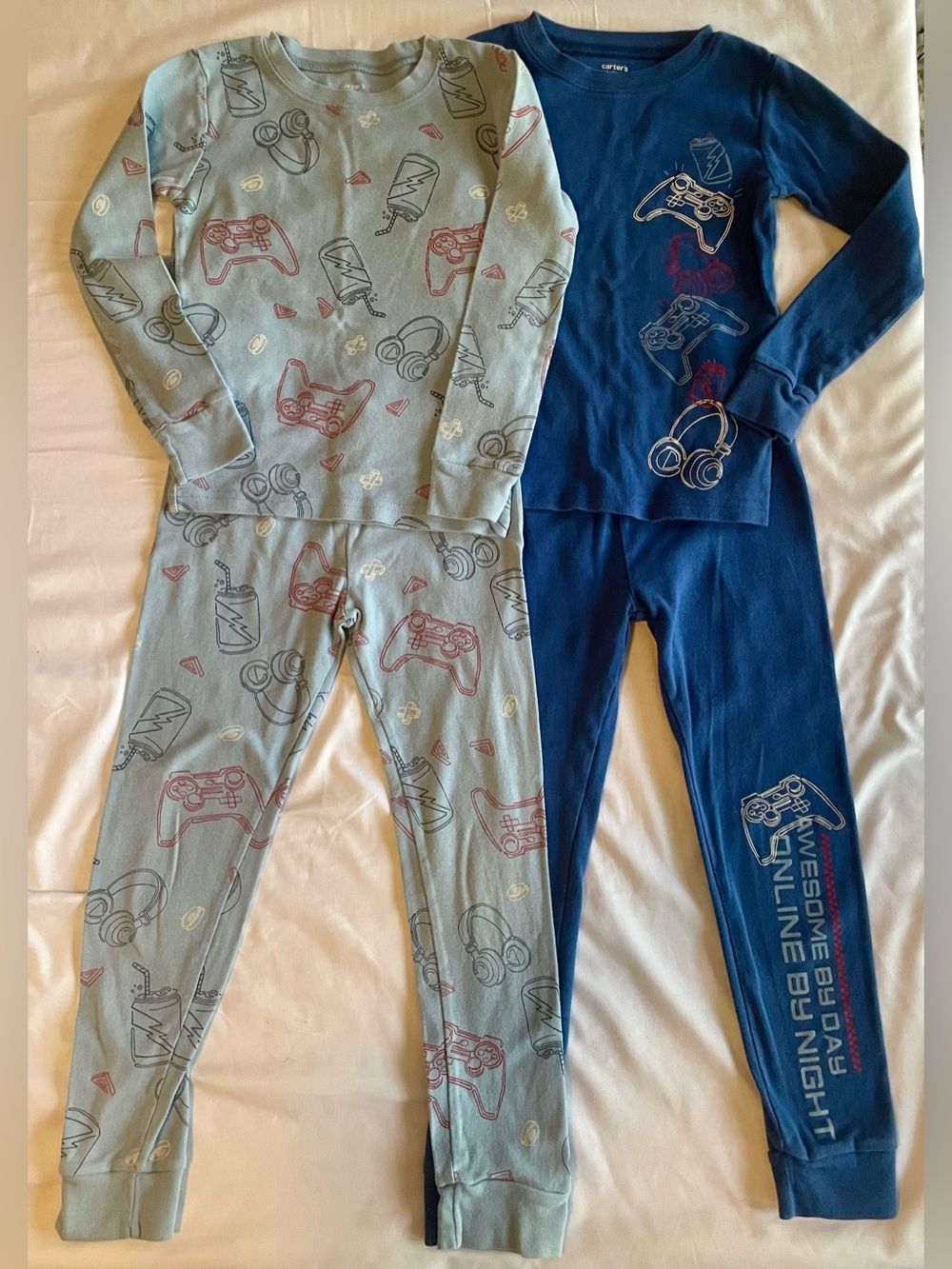 Carter's Boys Video Game Pajama Set โ Navy & Light Teal